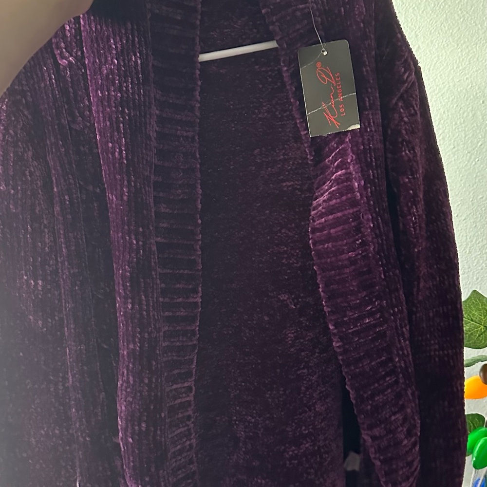 Purple Velvet Cardigan